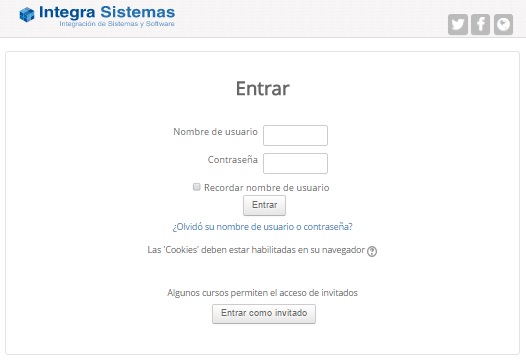 Página inicio Moodle